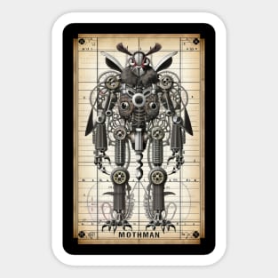 Mechanical steampunk mothman Sticker